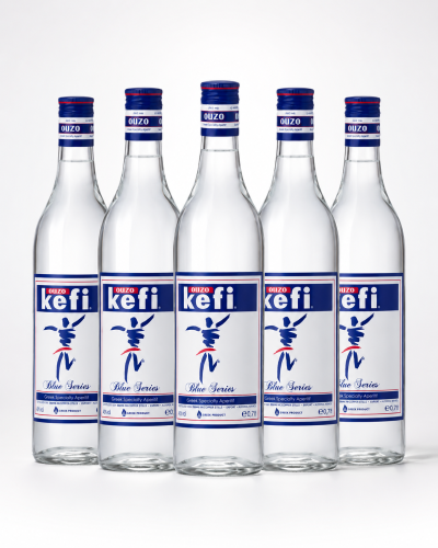 6 Flashen Ouzo Kefi Blue Series 37,5 % 6 x 0,7 l