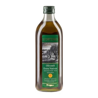 LIOSTOMO Natives Olivenöl Extra Kreta 1 l Glasflasche