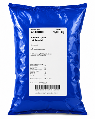 Nafplio Gyros rot Spezial Gewürzsalz 1 kg