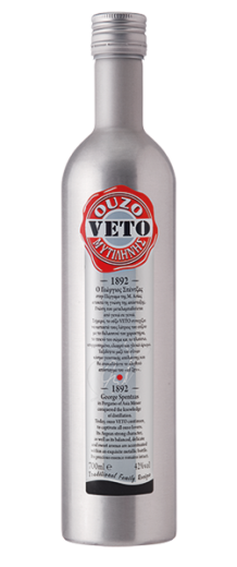 Ouzo Veto Metallic griechischer Ouzo 42 % 1 l