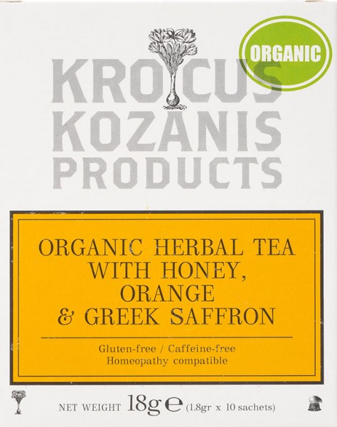 Krocus Kozanis Kräutertee mit Honig, Orange und Safran