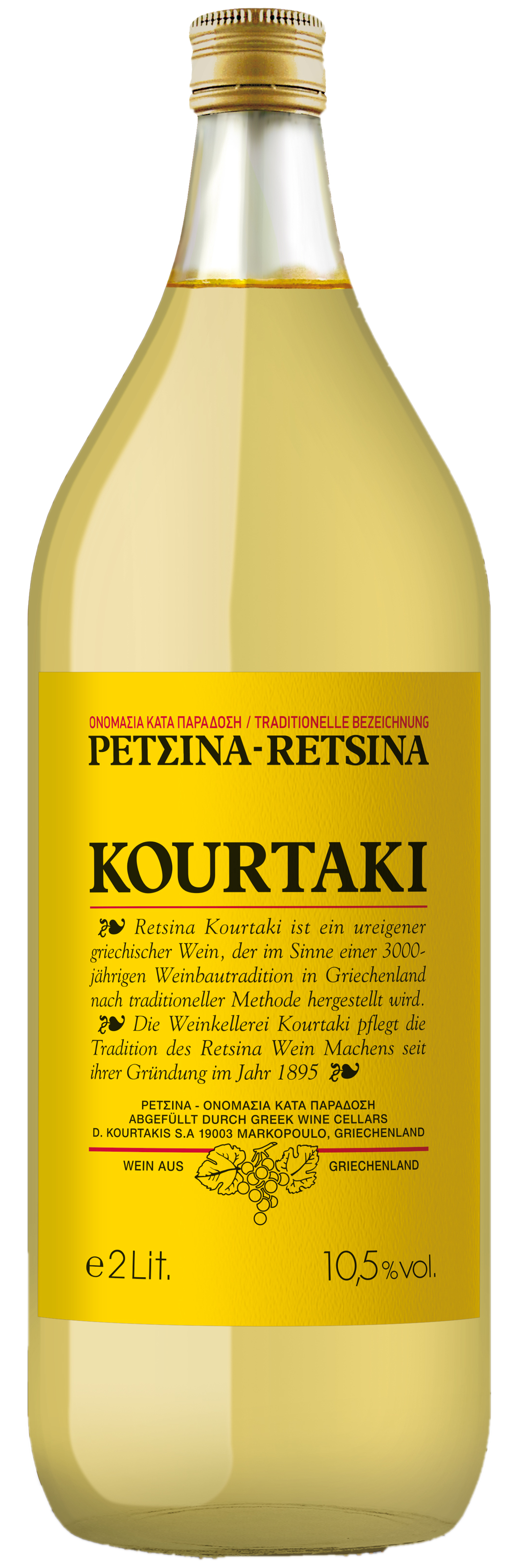 Kourtaki Retsina 2L | Weinversand Shop-Kreta ~ Ouzo, Metaxa, Weine, Olivenöl